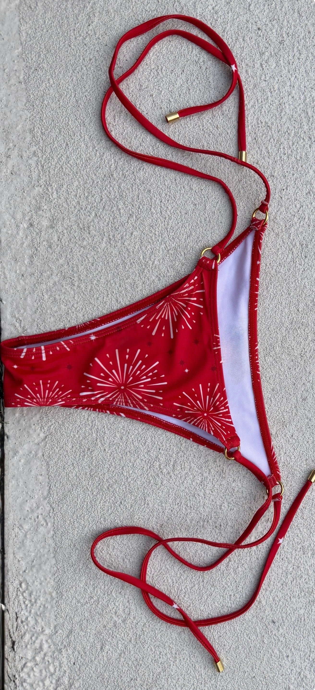 Patriotic Bikini Set – Red White &amp; Blue Triangle Swimsuit for Women