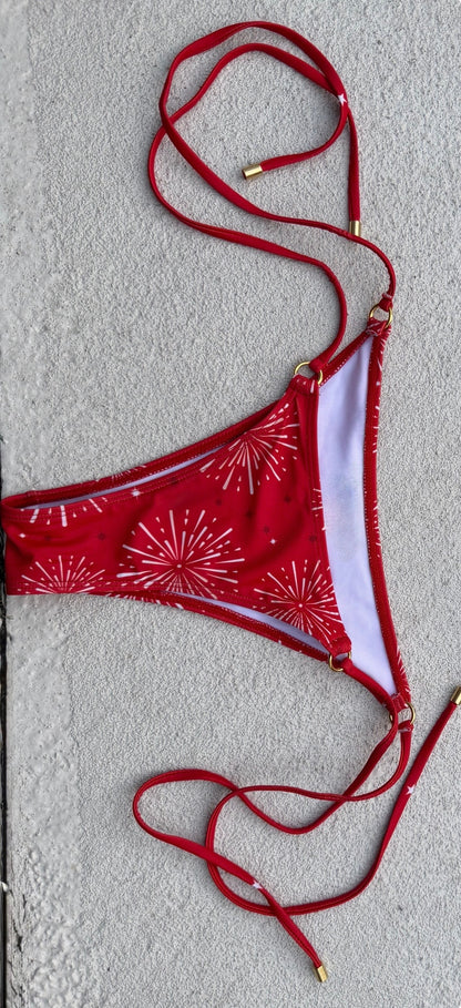 Patriotic Bikini Set – Red White &amp; Blue Triangle Swimsuit for Women