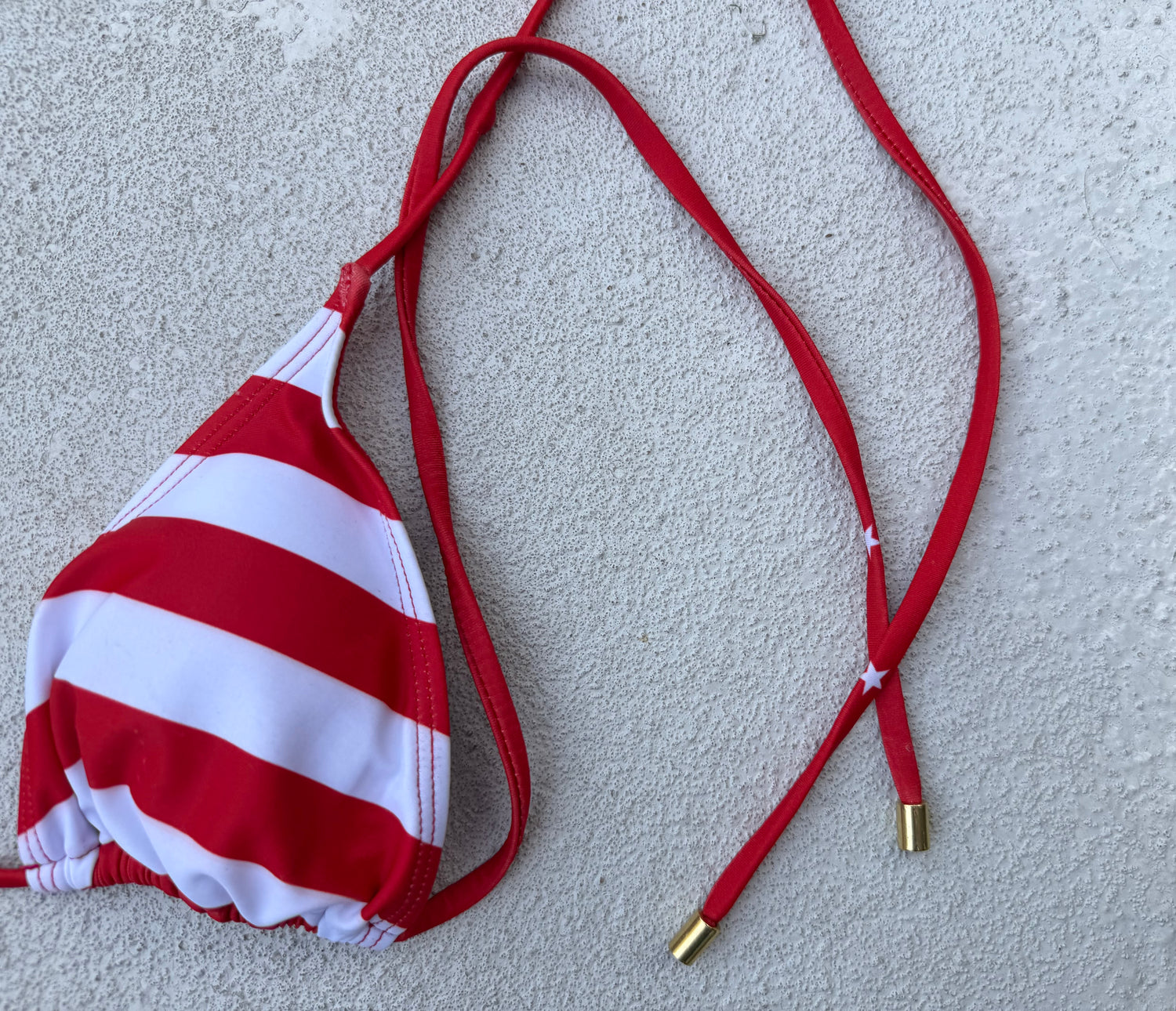 Patriotic Triangle Bikini Top – Red White &amp; Blue American Flag Swimwear